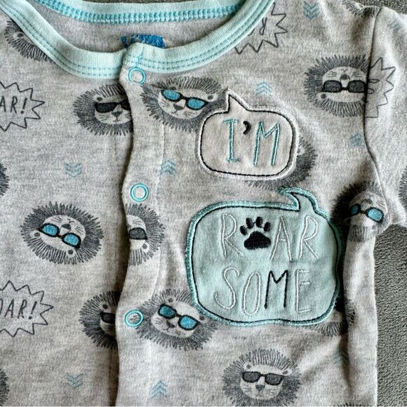 4/$10 - Bon Bebe “Im Roar Some” Snap-Up Footie - Picture 3 of 5